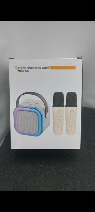 CAIXINHA DE SOM BLUETOOTH K12 RGB LED 2 MICROFONES. * NOVA * - Foto 3