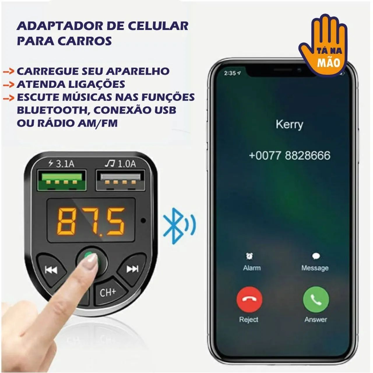 Transmissor carregagor MP - via Bluetooth  - Foto 5
