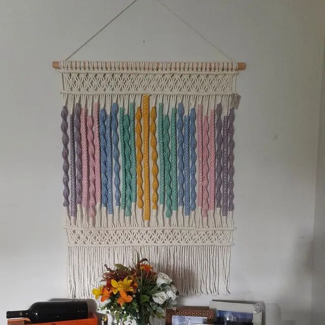 Painel serpentina em.macrame