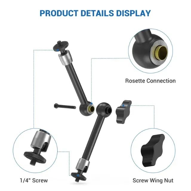 SmallRig DSLR Camera Monitor Holder, ajustável giratória e inclinação, montagem com ARRI-S - Foto 4