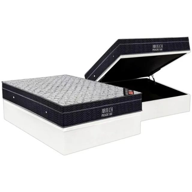 Colchão Casal Airtech Progressive D26 + Base Box Baú  - Anjos e Biostar  - Foto 3