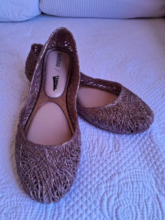 Sapatilha Melissa Campana Flow - Vidro Glitter Rosa - Tamanho 39/40<br>