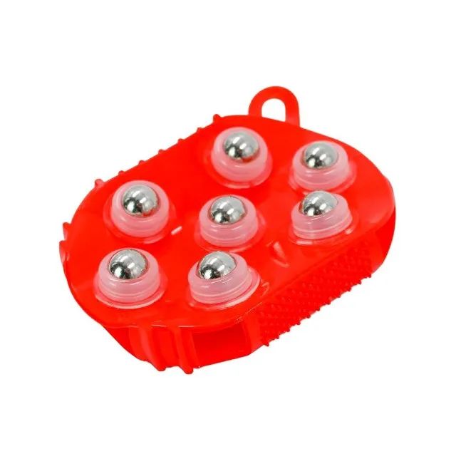 Luva Massageadora Corporal Manual Com 7 Esferas Azul Ou Vermelha - Foto 2