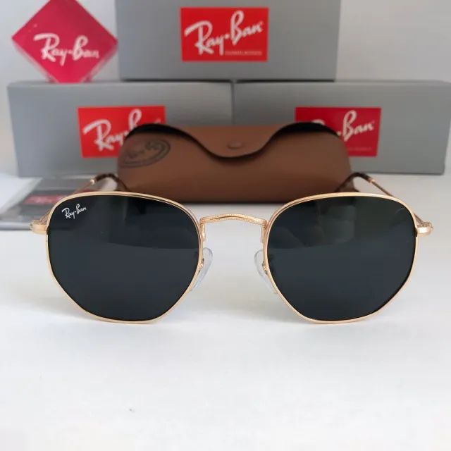 Óculos Ray ban Hexagonal Tradicional Gold Lentes de cristal - Foto 4