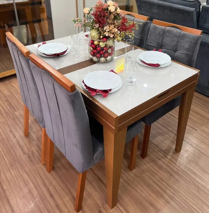 Mesa de Jantar Retangular de Madeira EXTENSIVA  - Foto 4