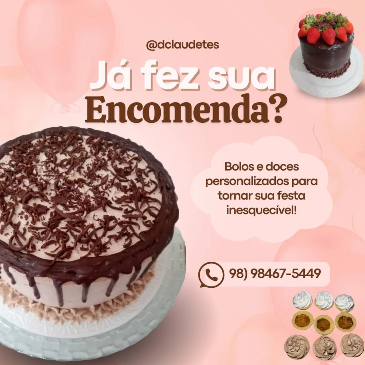 Faço deliciosos bolos caseiros