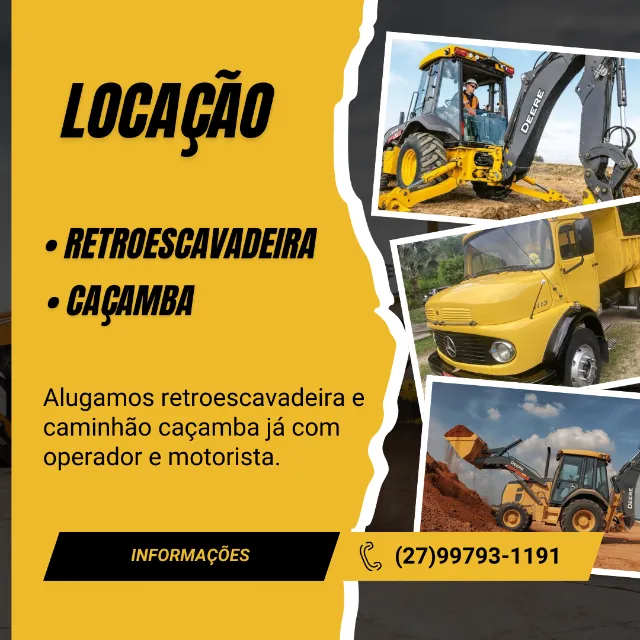 Aluga - se Retroescavadeira e Caminhão caçamba