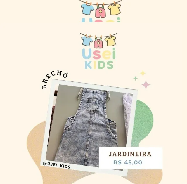 JARDINEIRA JEANS INFANTIL - FEMININA