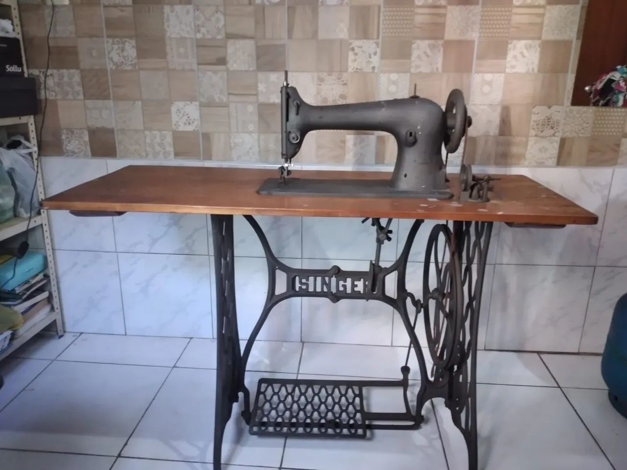 Máquina de costura tecido é couro  - Foto 3