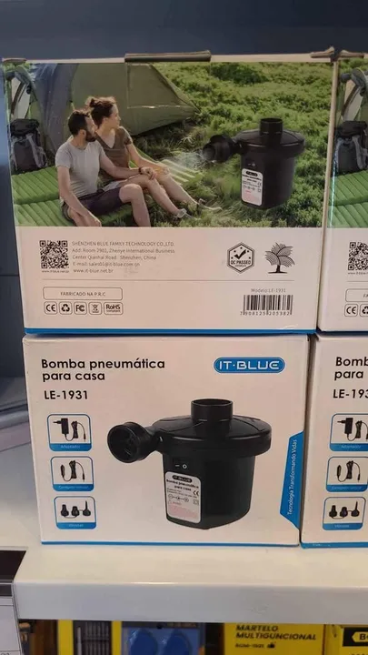 Bomba De Ar Elétrica Para Inflar Encher Secar Colchão Le1931 - It Blue- Loja Mega Tudo