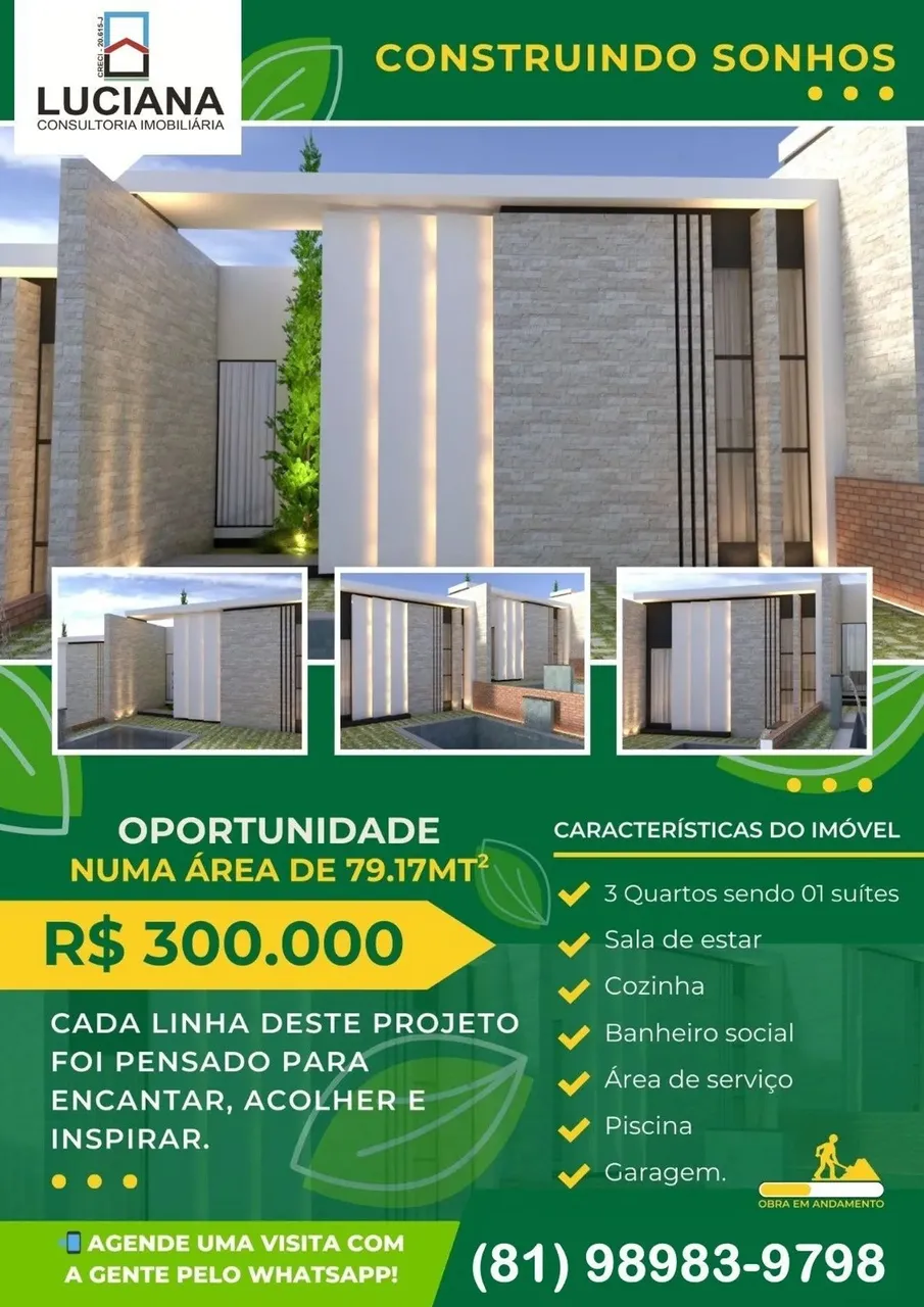 Casa Localizada Fora de Condomínio com 3 Quartos