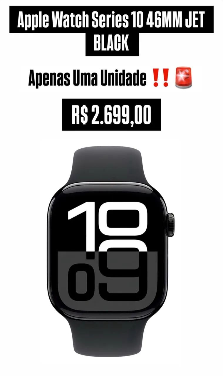 Apple Watch Series 10 GPS ? - 46 mm ? Pulseira esportiva denim M/G