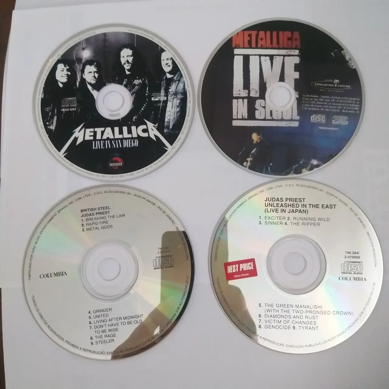QUATRO CDS METALLICA E JUDAS PRIEST