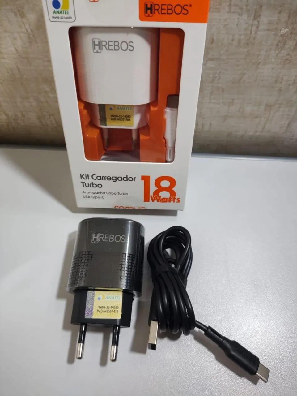 Carregador Turbo HREBOS com Cabo USB Type-C - Foto 2