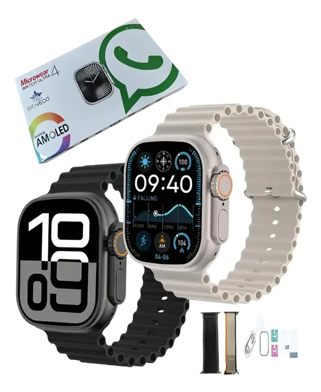 Smartwatch Microwear Ultra 4 Plus tela Super AMOLED de 2,1 polegadas