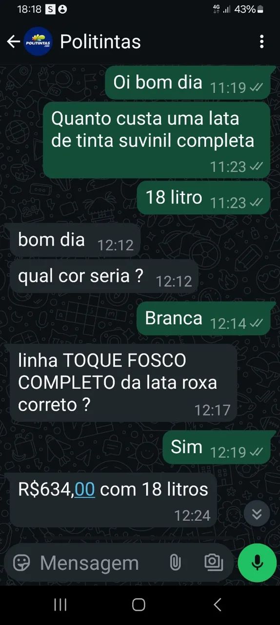 Vendo uma lata de tinta fosca completa 18 l. - Foto 4