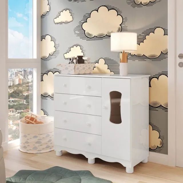 Comoda Infantil luna, 100% MDF - Peroba - Foto 3