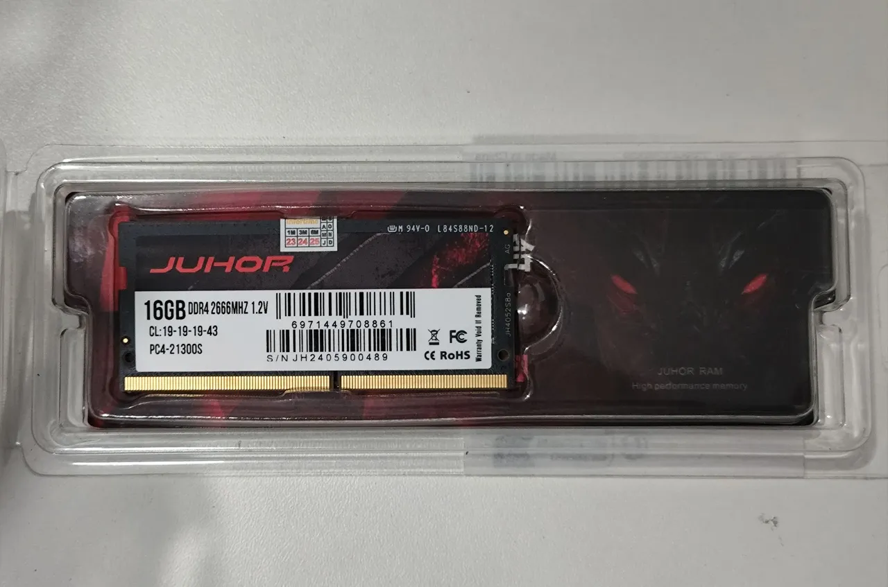 Memória RAM JUHOR 16GB DDR4 2666MHz