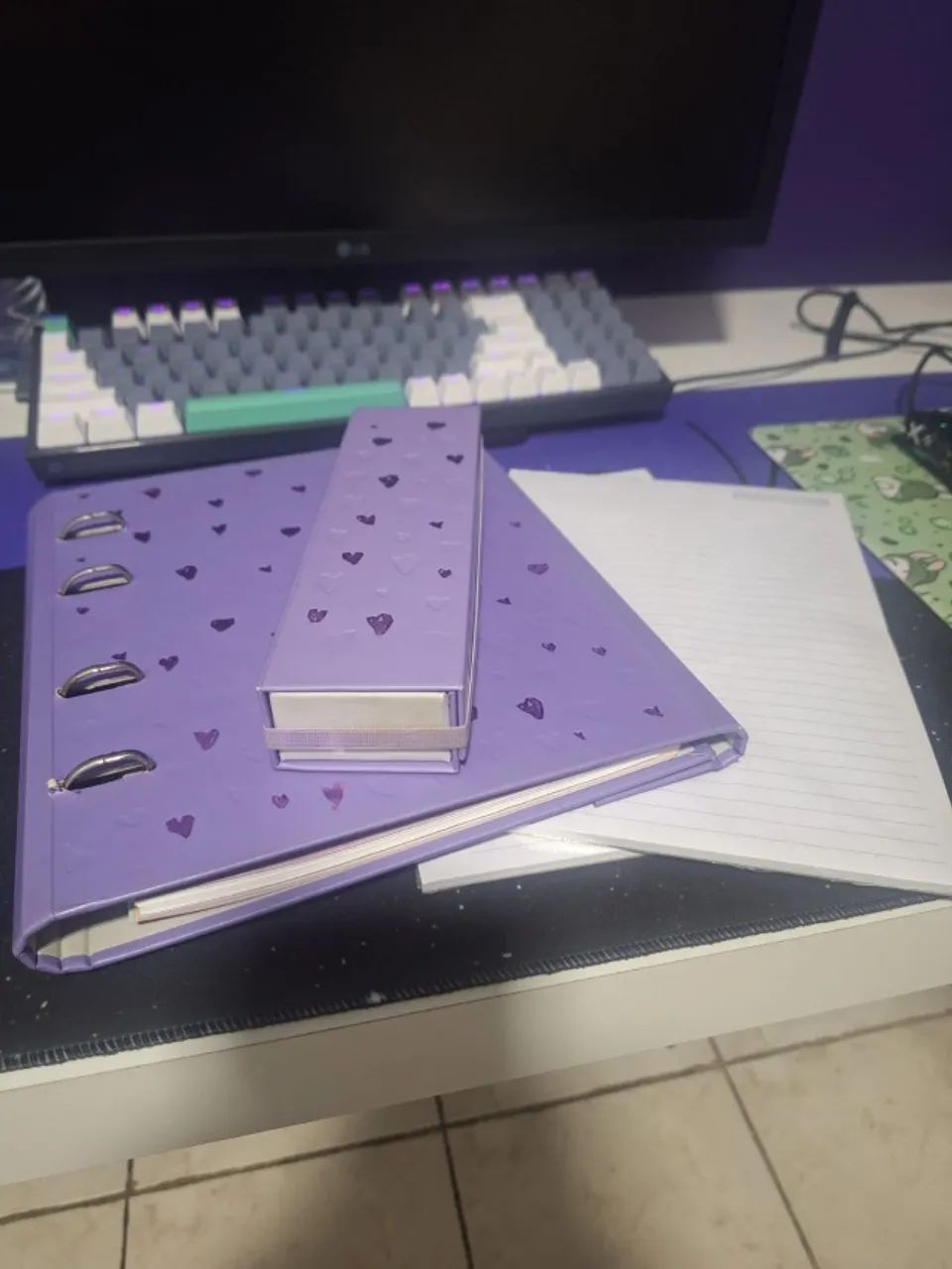 Caderno Fichário + Estojo Romantic Ótima Gráfica