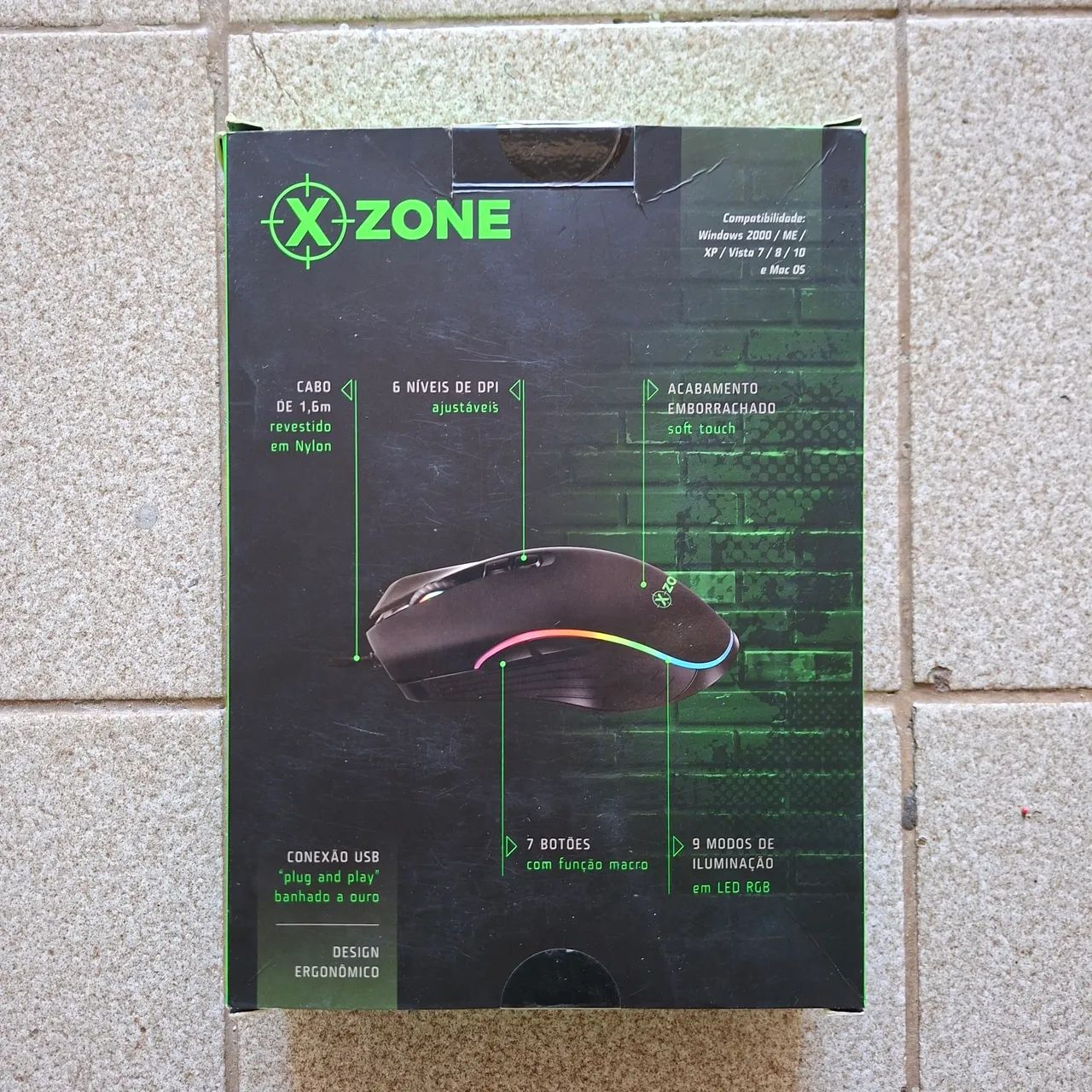 Mouse Gamer X Zone RGB na caixa! - Foto 2