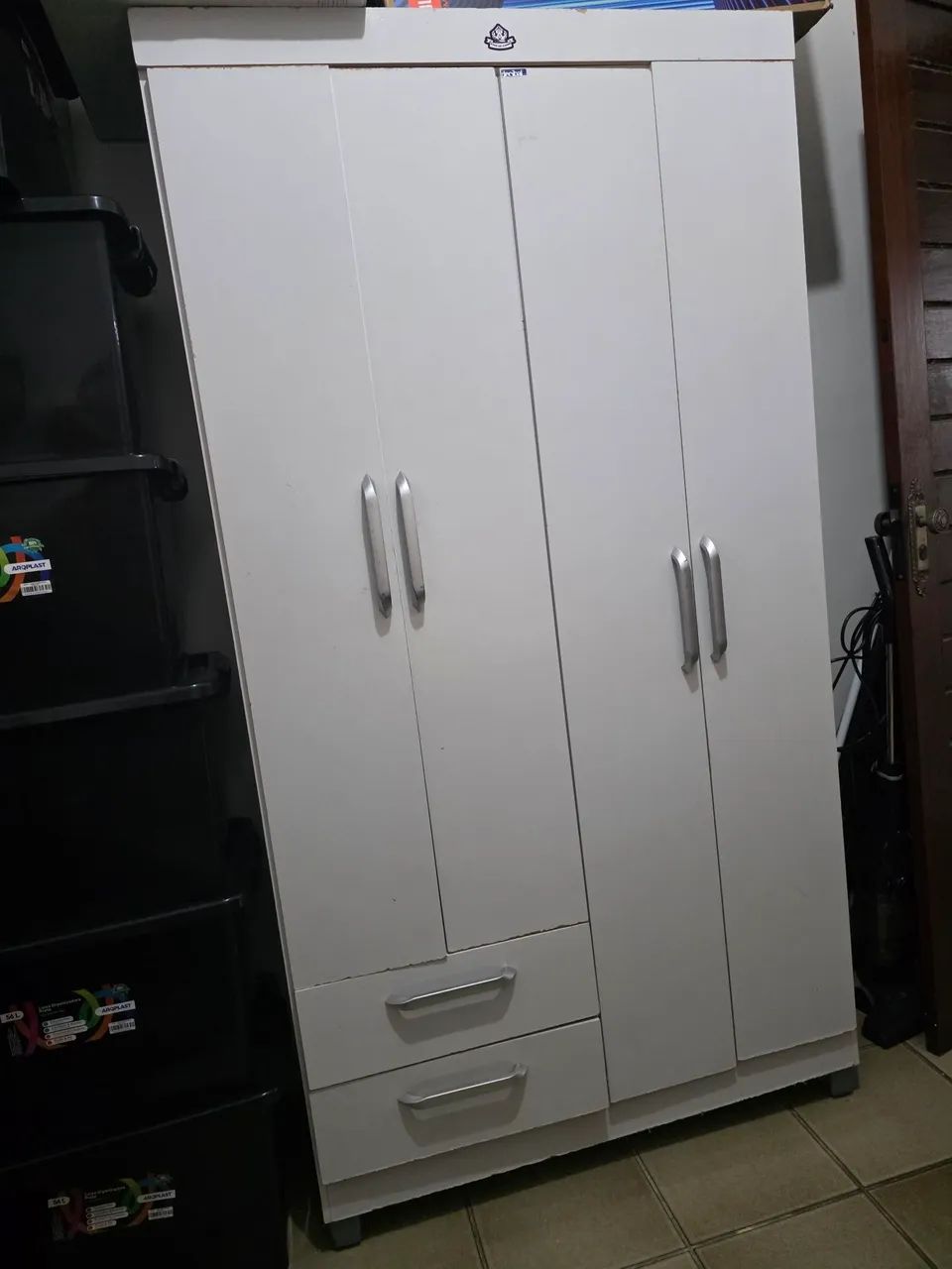 Guarda-roupa 2 Puertas 2 Cajones cor Branco <br><br>Blanco