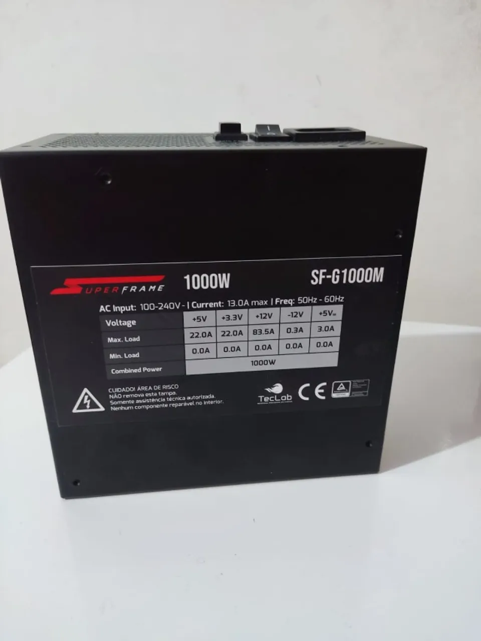 ?Fonte SuperFrame, 1000W, 80 Plus Gold, Full Modular, Com Conector PCIe 5.0, PFC Ativo, SF