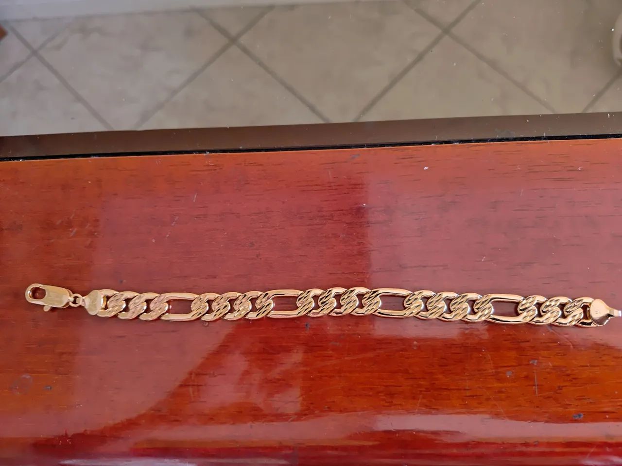 Pulseira Masculina Folheada a Ouro 18k(Nova) - Foto 2