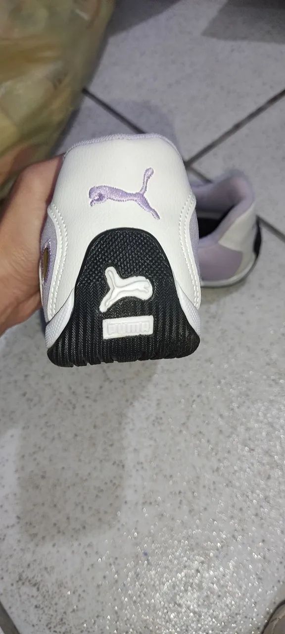 Tênis Puma Feminino Branco com Detalhes Lilás - Foto 4