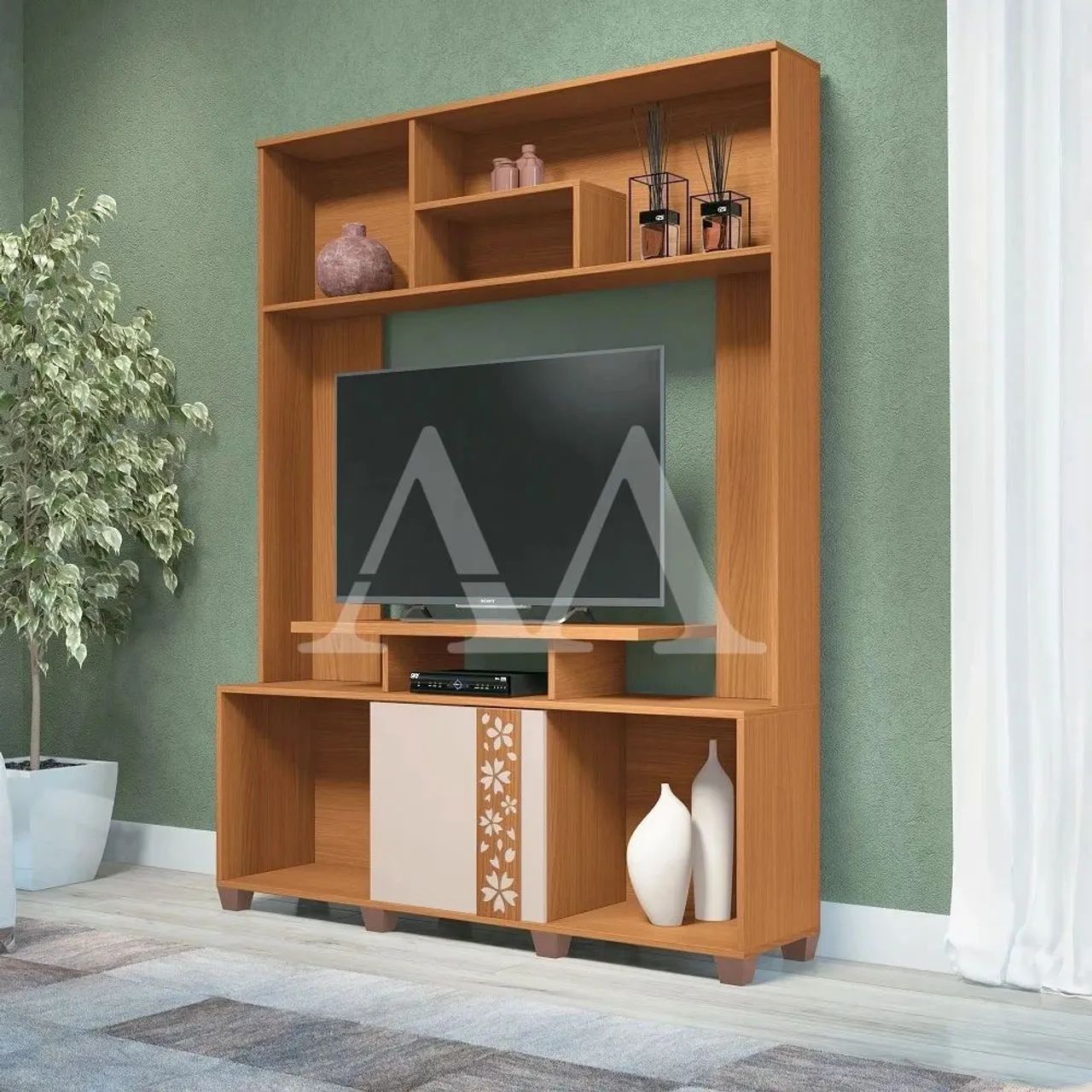 Estante Hb Para TV Até 47 Polegadas Milla Aplique Cinamomo / Off White 