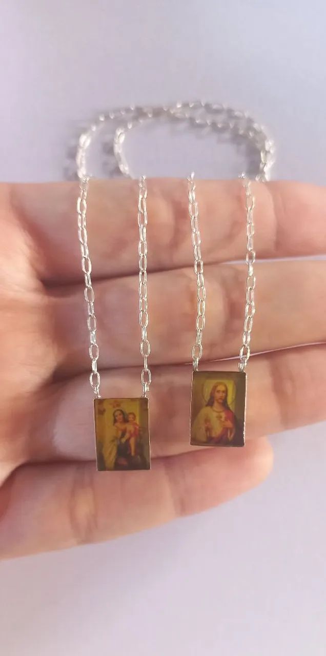 Escapulário novo de prata 950 - Foto 2