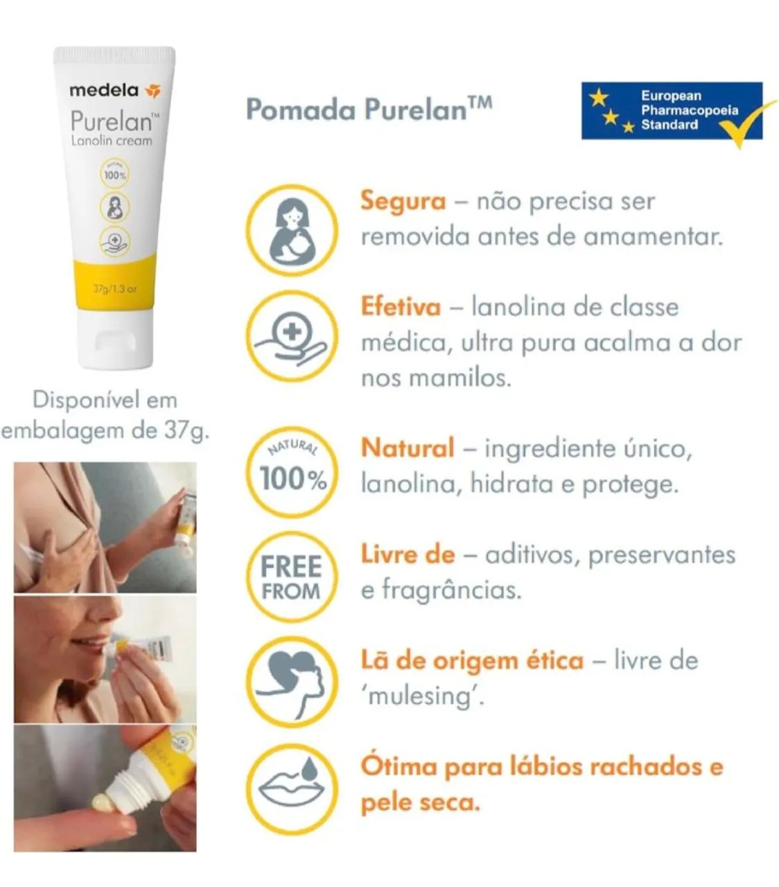 Pomada para os seios Purelan Medela - Foto 2
