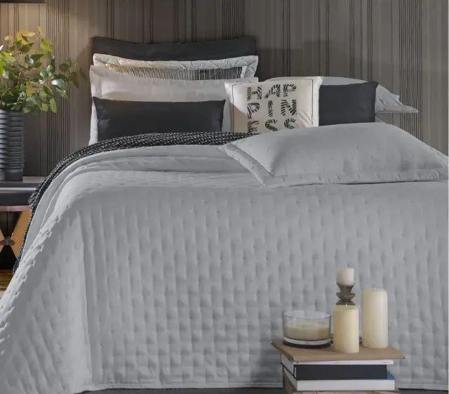 Cobre Leito Para Cama Casal Cinza - Foto 2