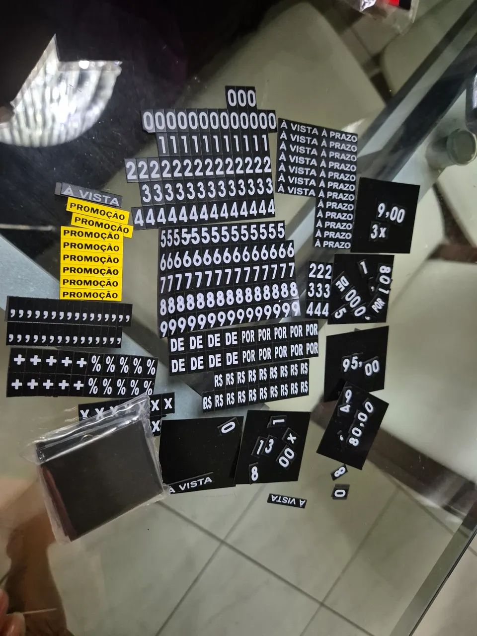 Etiqueta preço para vitrine 
