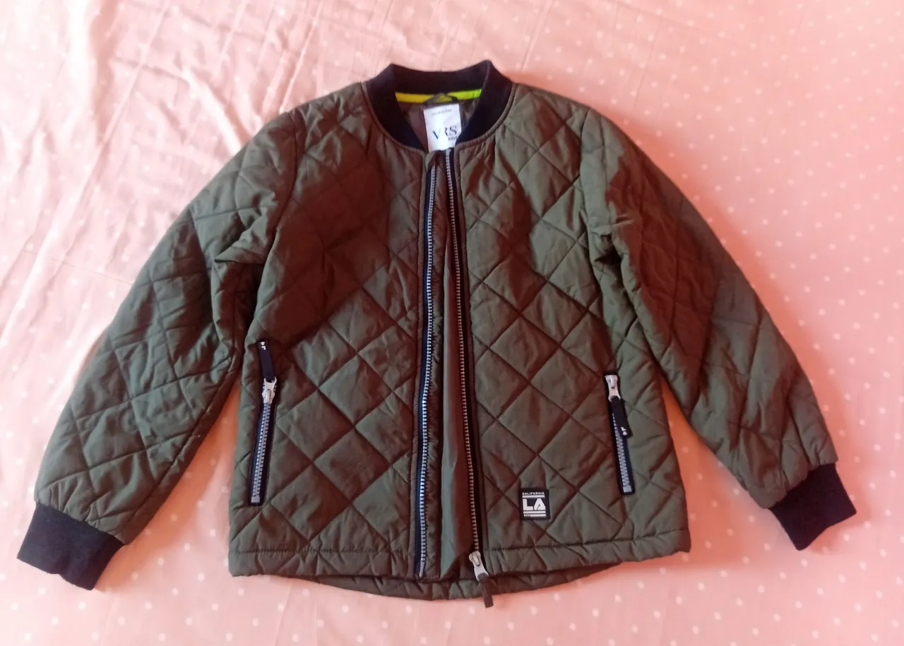 Jaqueta Infantil Acolchoada Verde Militar