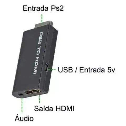 Adaptador Conversor PS2 Para HDMI Play 2 to HDMI - Foto 2
