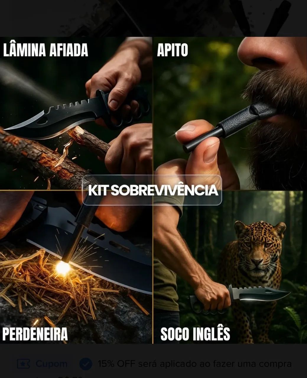Faca Tática Militar - Presente Ideal para Pai, Amigo e Pescador - Foto 2