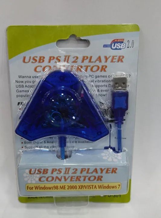 Adaptador USB Duplo Controle Playstation 2 para Pc Notebook - Entrega Grátis