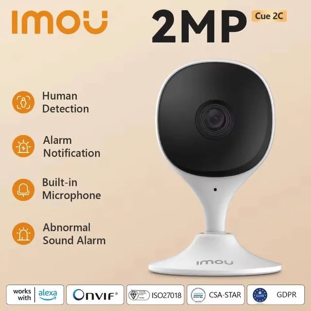 Câmera de Segurança Wi-Fi interna IMOU Cue 2C 1080P FHD Branca + SD 32GB, 12x 17,90