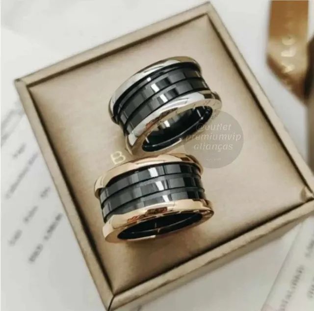 Anel aliança bvlgari ceramica black unidade - Foto 3