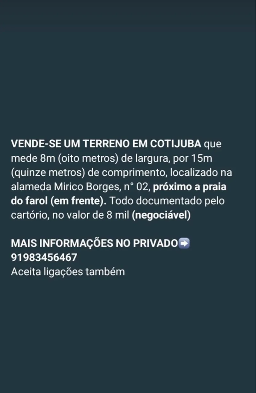 Terreno em cotijuba