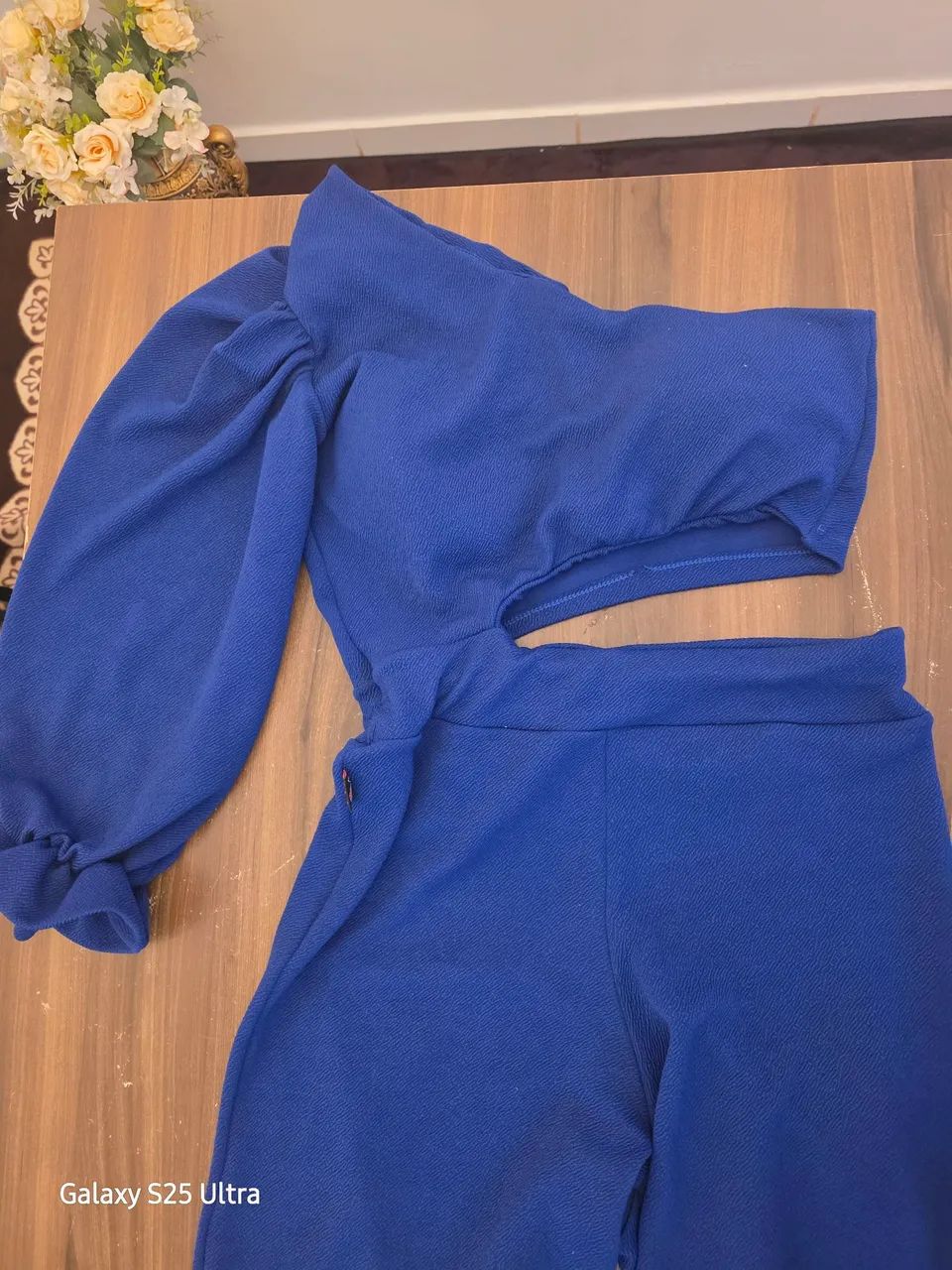 Conjunto Azul Elegante - Calça Pantalona e Top - Foto 2