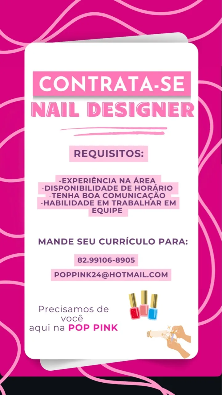 Contrata-se NAIL DESIGNER