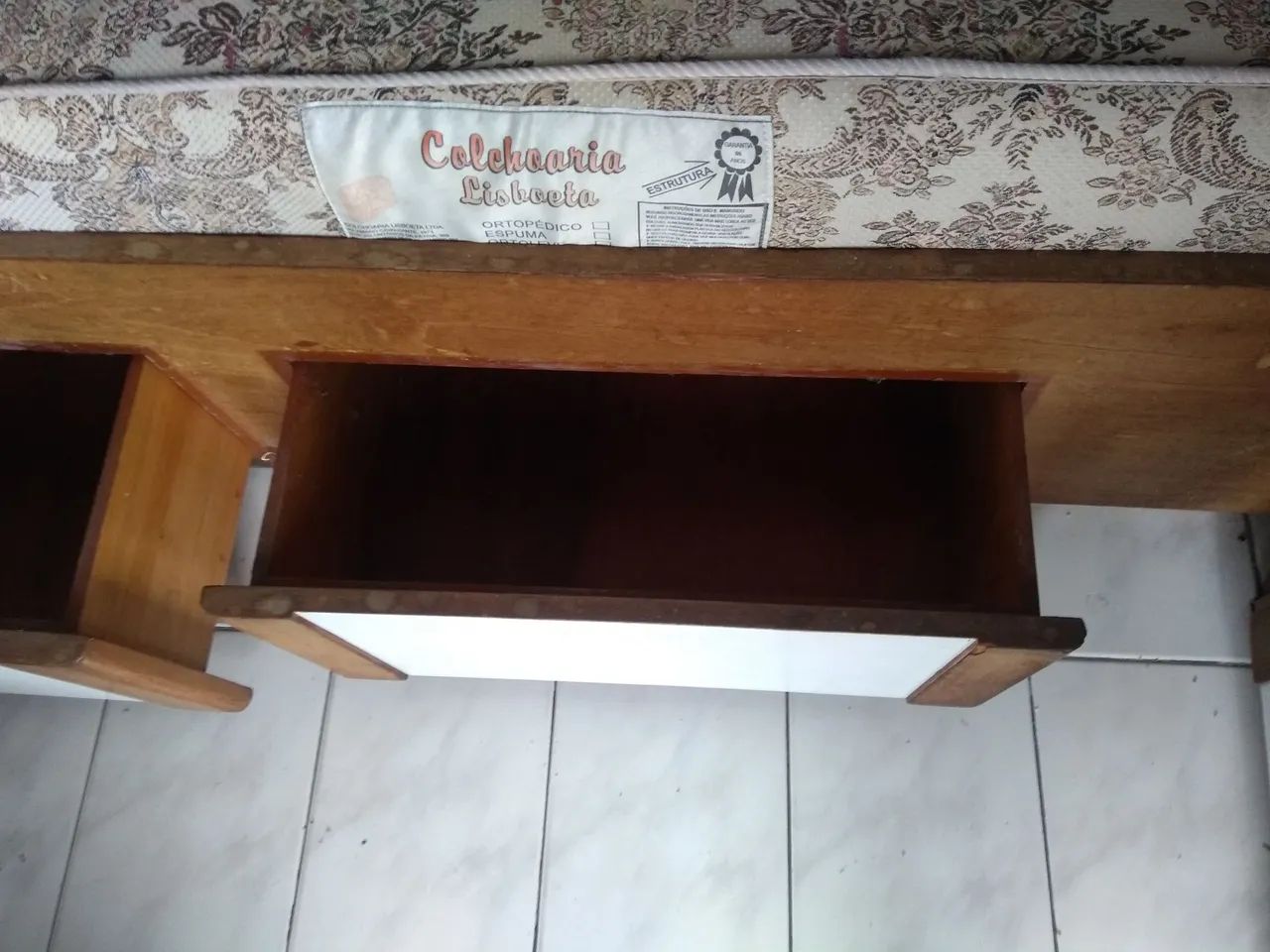 Cama de casal box completa de madeira maciça legítima - Foto 4