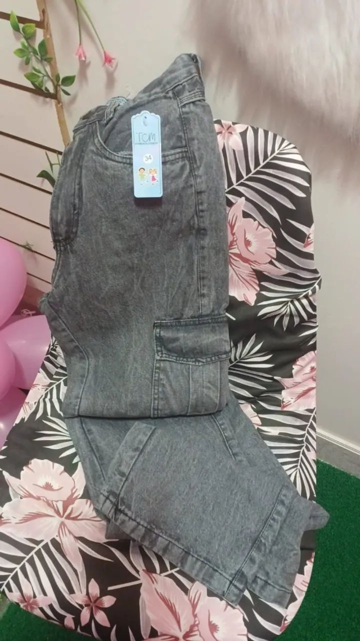 Calça jeans cargo