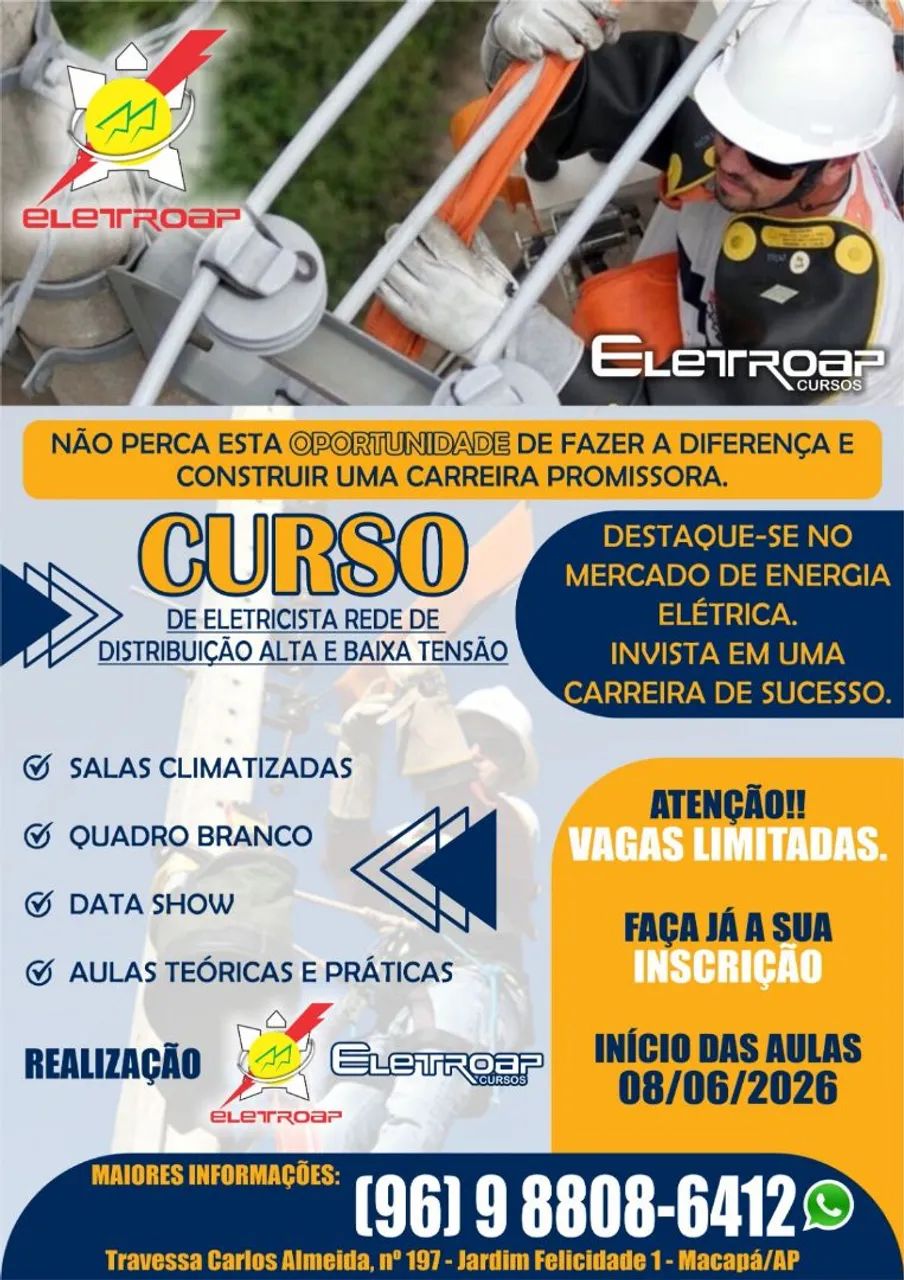 Curso de rede de distribuição Alta e baixa tensão 