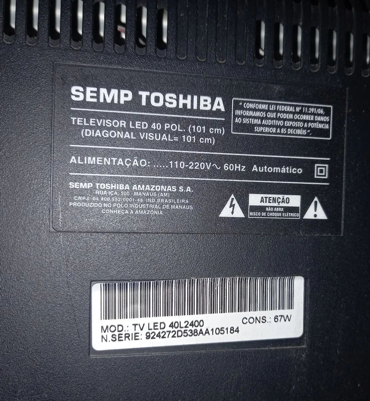 Tv 40 polegadas Toshiba usada - Foto 4