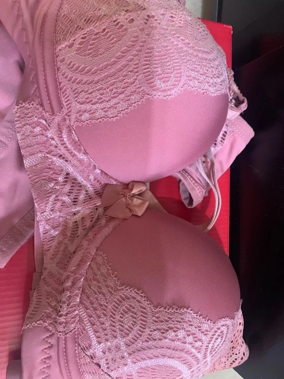 conjunto lingerie rosa GG