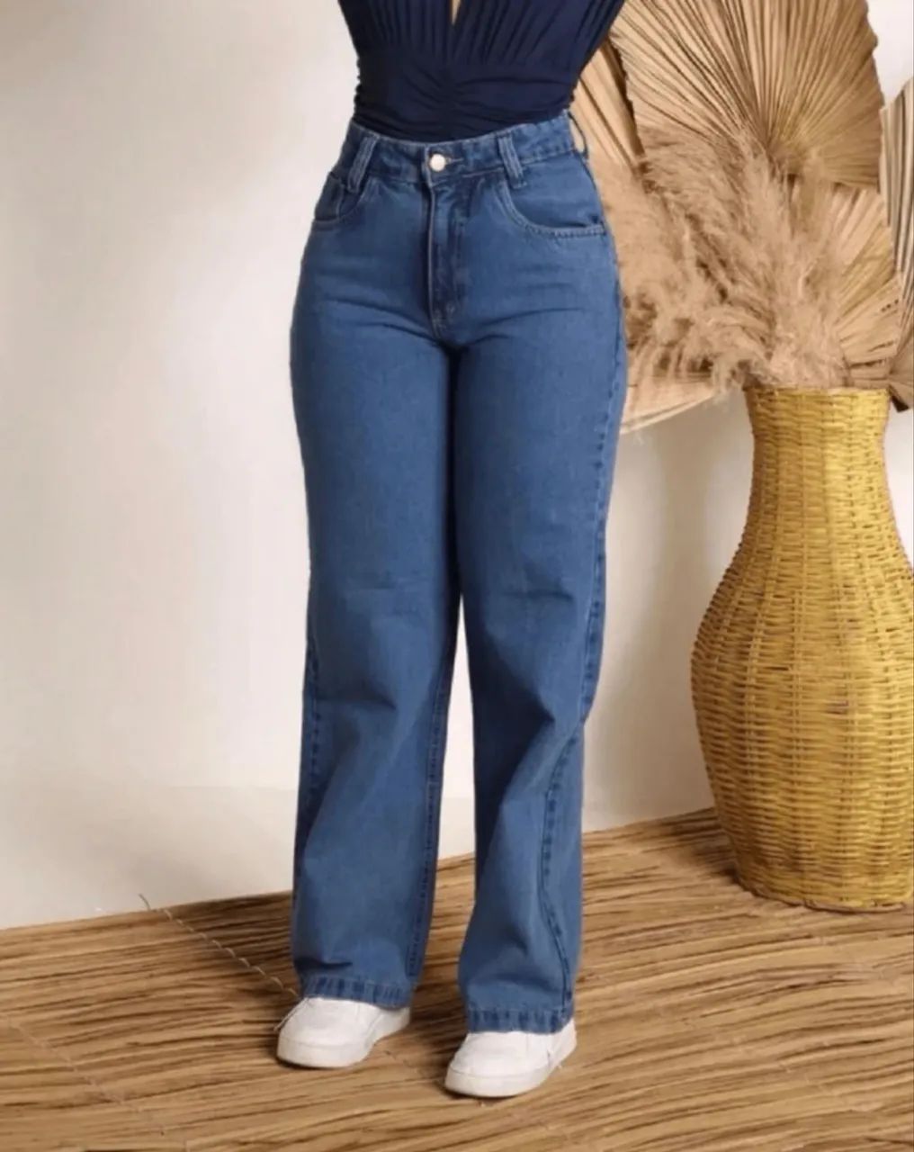 Calça Wide Leg Pantalona Jeans