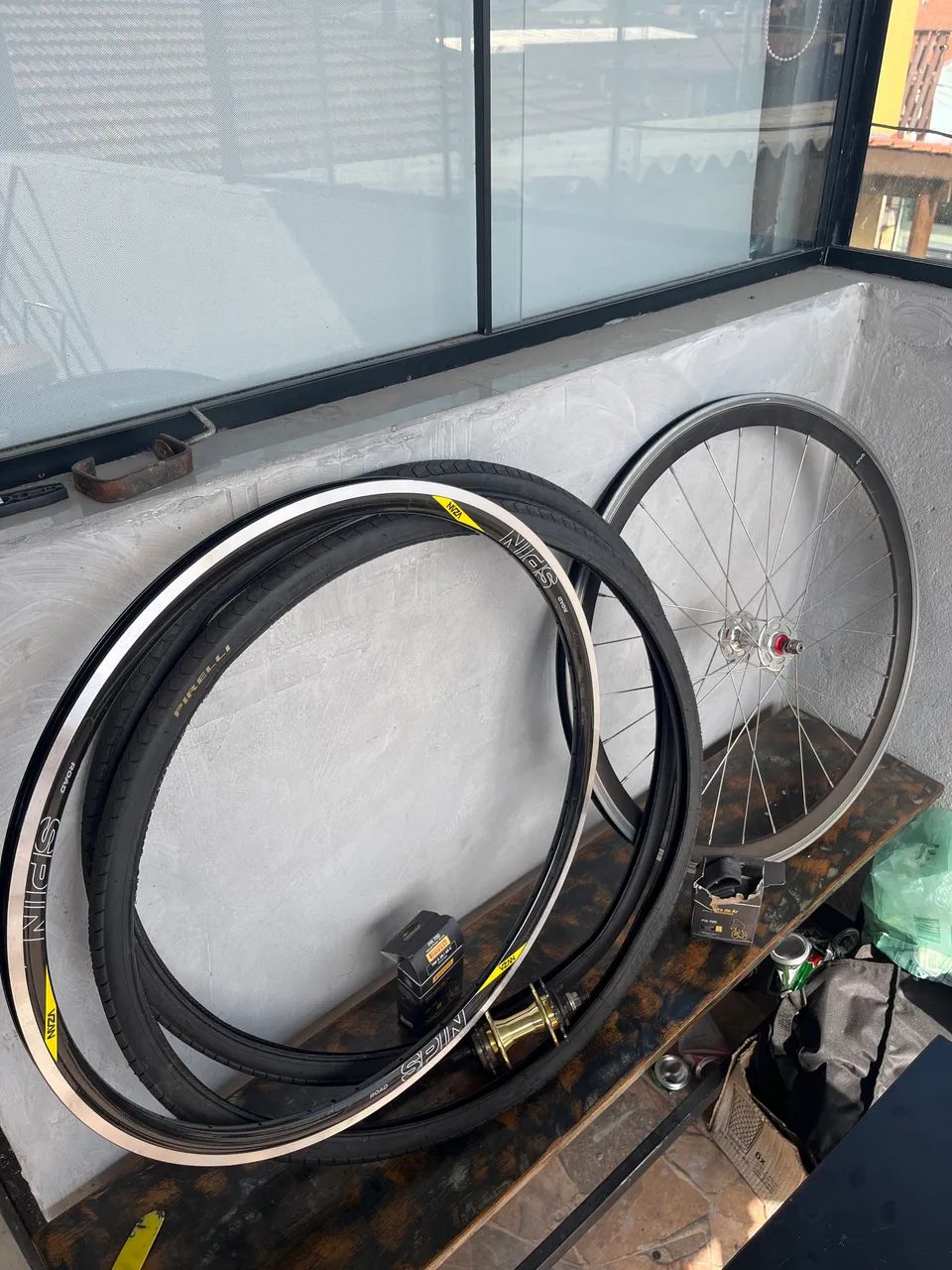 Aros 700 bicicleta fixa single kit com pneus 