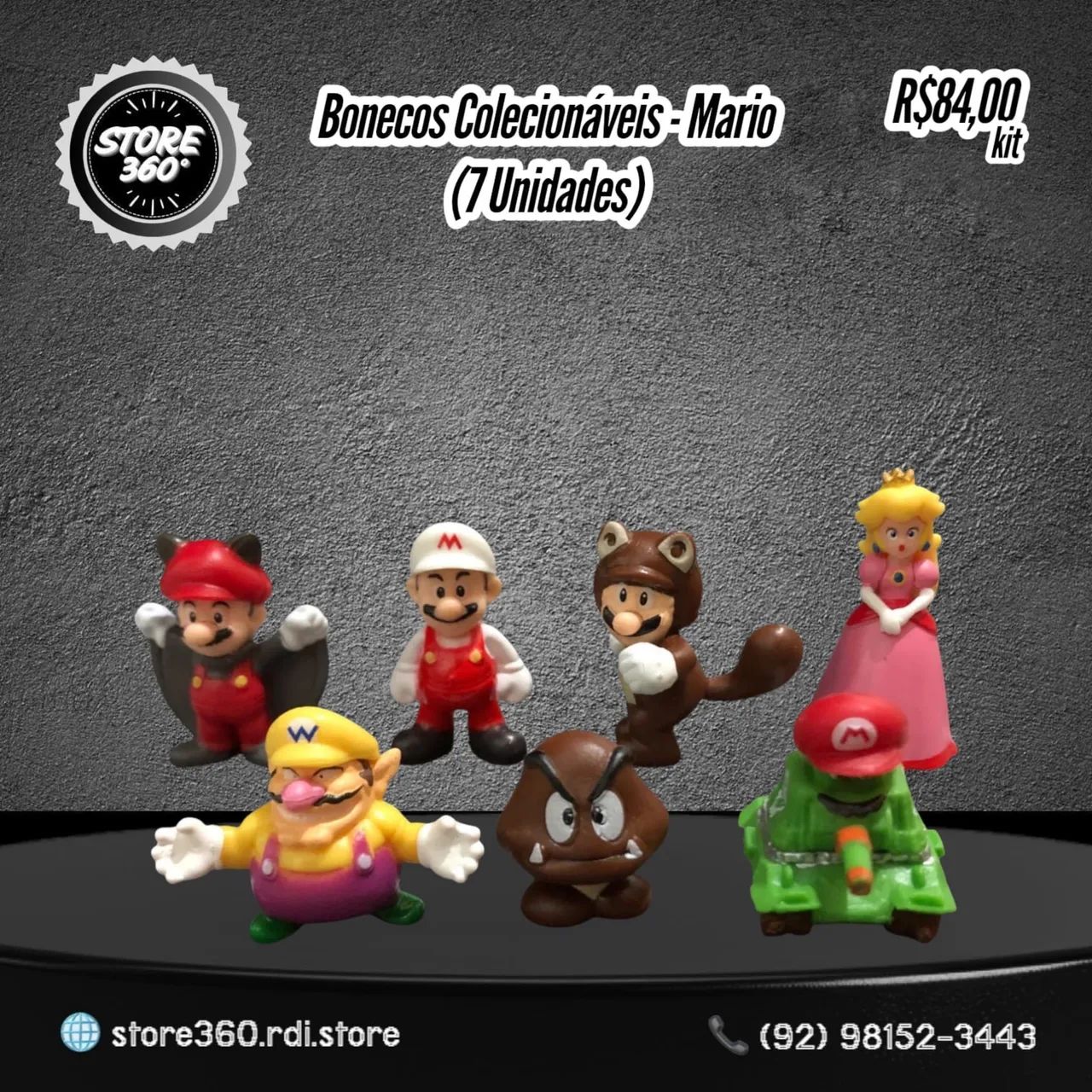 Bonecos Colecionáveis - Mario (7 Unidades)